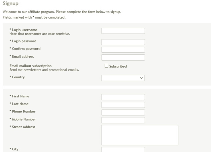 Principio del formulario de afiliación de MrXbet